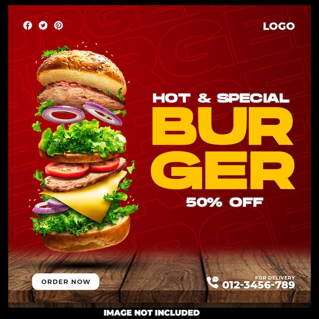 Burger social media post design