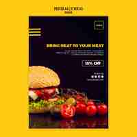 Free PSD burger template poster