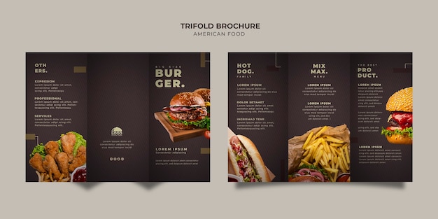 PSD gratuito modello di brochure a tre ante burger