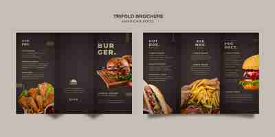 Free PSD burger trifold brochure template