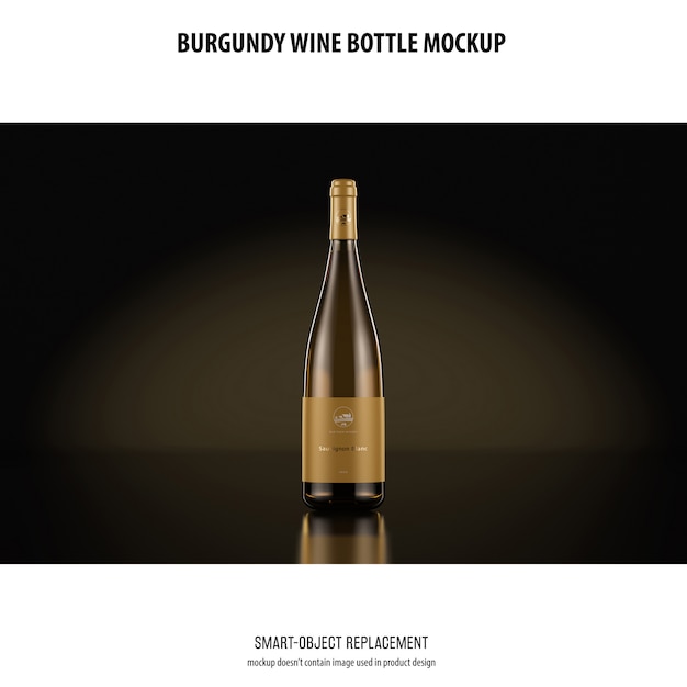 Burgundy Wine Bottle Mockup