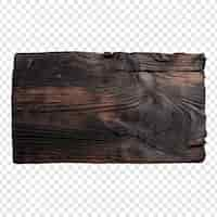 Free PSD burnt wooden plank isolated on transparent background