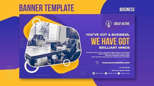 business banner template with photo
