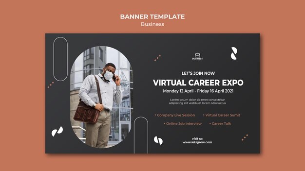 business banner template with photo