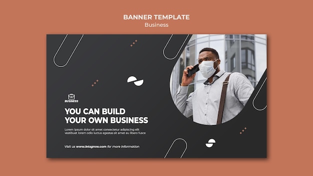 Business banner template with photo