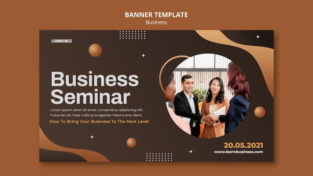 Business banner template with photo