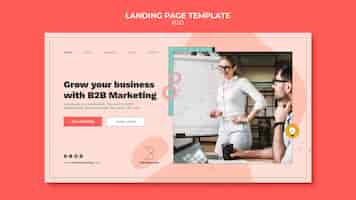 Free PSD business to business landing page template