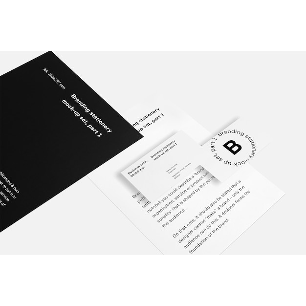Business card and brochure mock up Free Psd