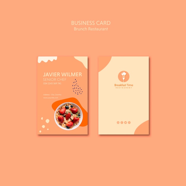 Business card design for senior chef