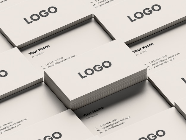 Business card grid mockup