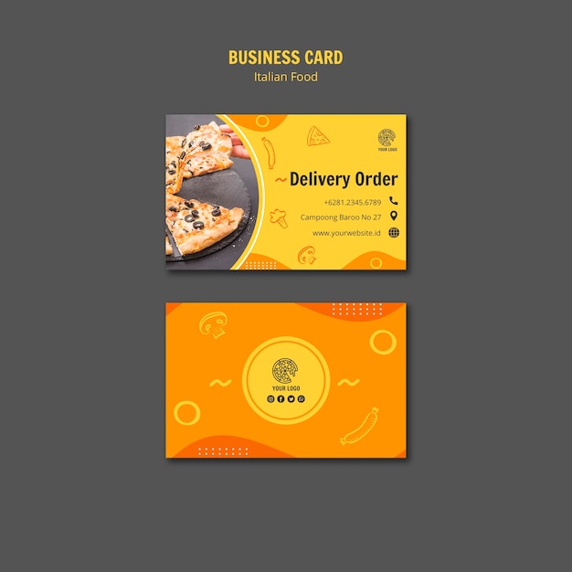 Free PSD business card for italian food bistro