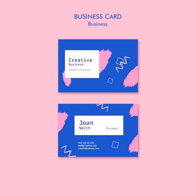 Free PSD business card in memphis style