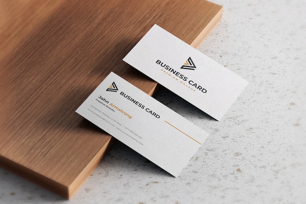 Business card mockup realistic white textured