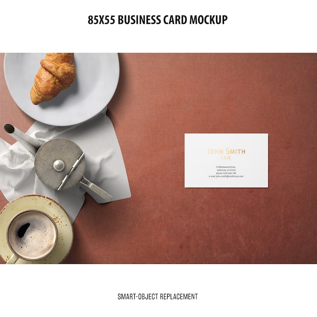 Free PSD business card mockup