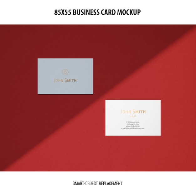 Free PSD business card mockup