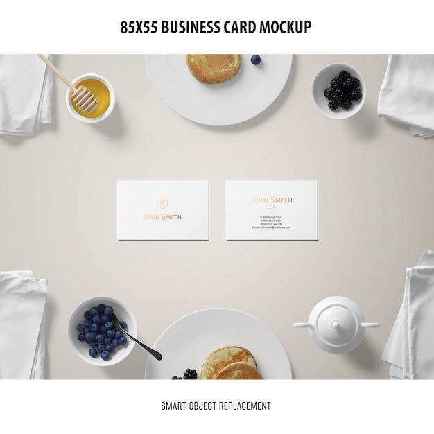 Free PSD business card mockup