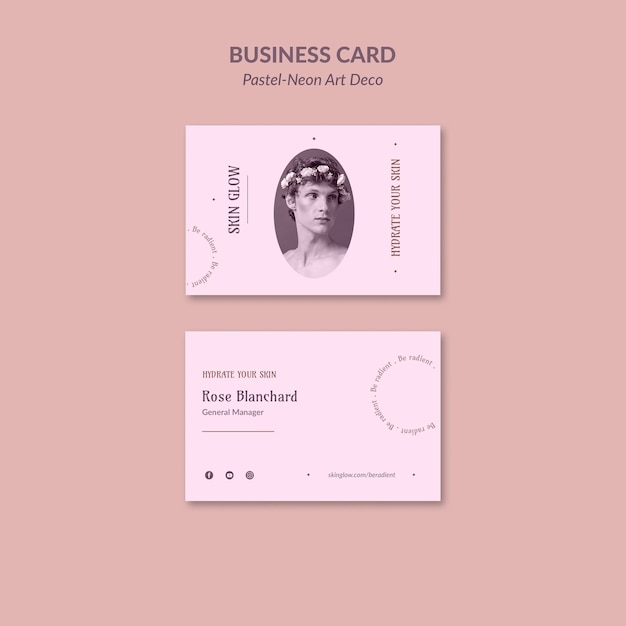 Free PSD business card pastel neo art design template