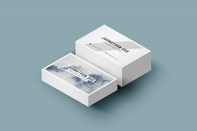 Business card pile mock up