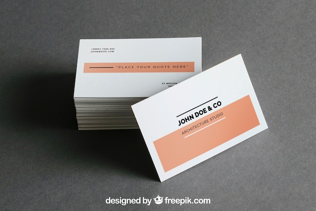 Business card stack mockup