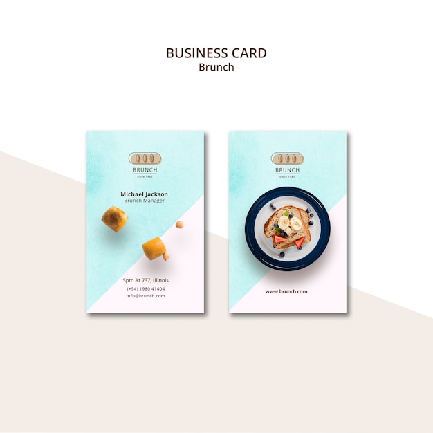 Business card template for brunch restaurant