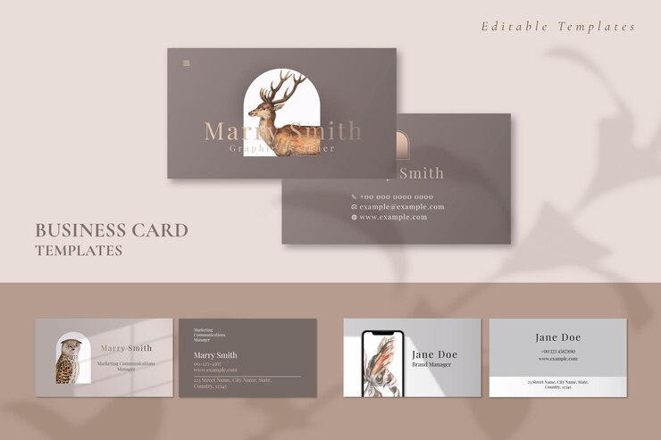 Free PSD business card template psd for beauty brand in feminine theme collection