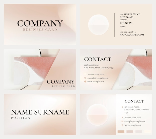 Free PSD business card template psd for beauty brand in feminine theme set