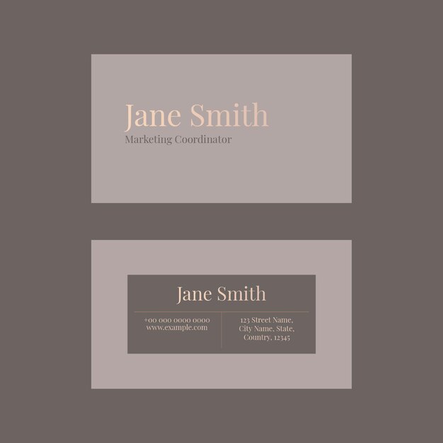 business card template psd for beauty brand in feminine theme