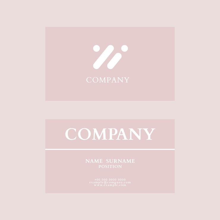 Free PSD business card template psd in pink tone flatlay