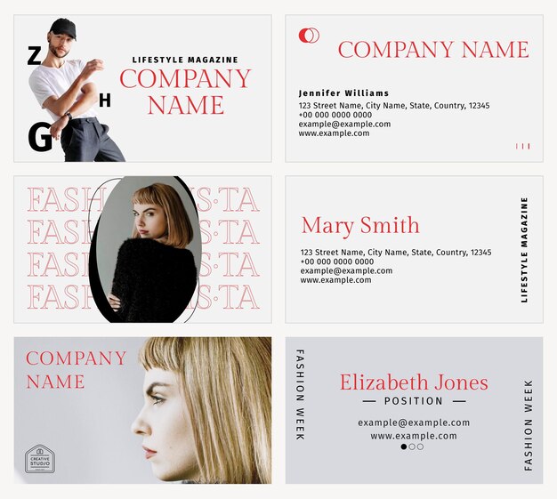 Business card template psd for professional fashion designer set