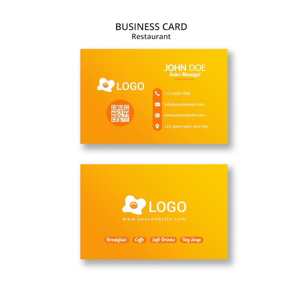 Business card template for publicity