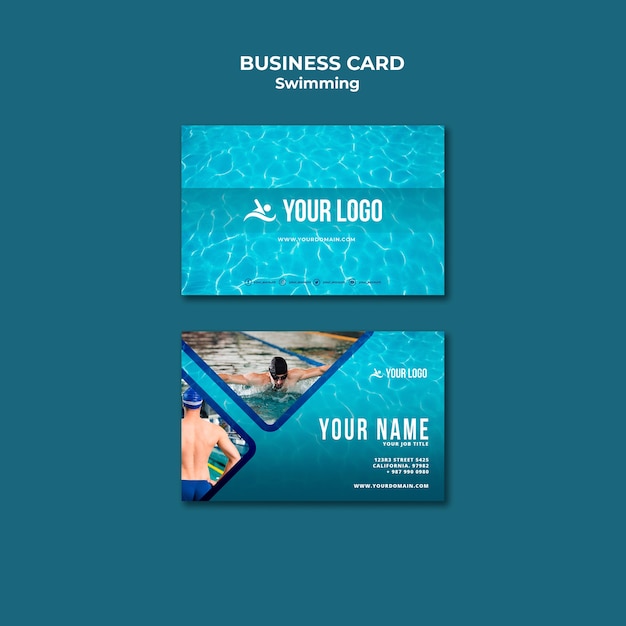 business card template for swimming lessons