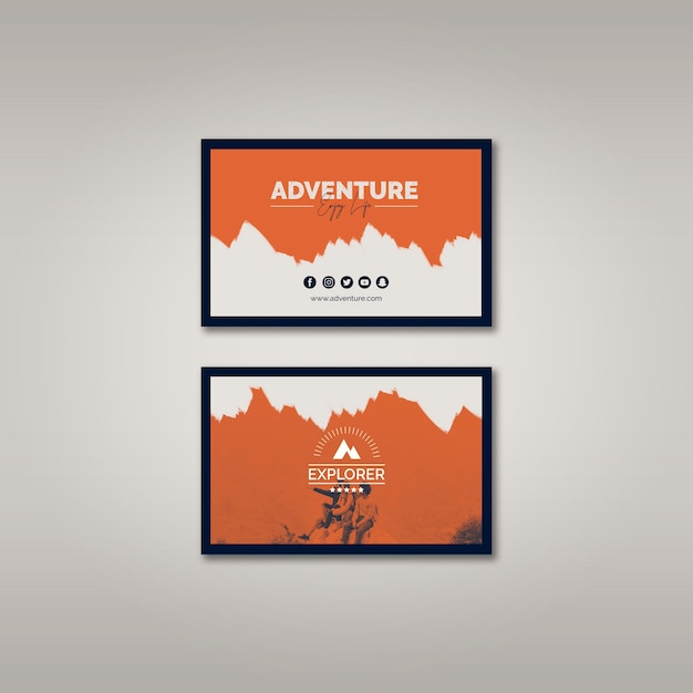 Free PSD business card template with adventure concept