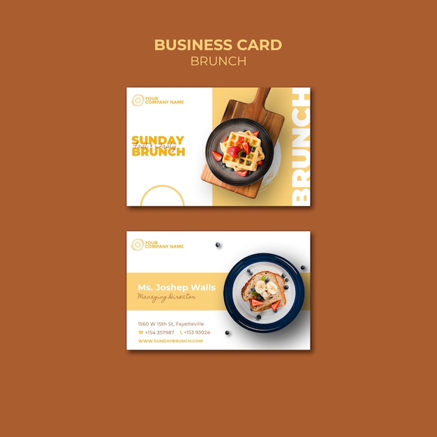 Free PSD business card template with brunch theme