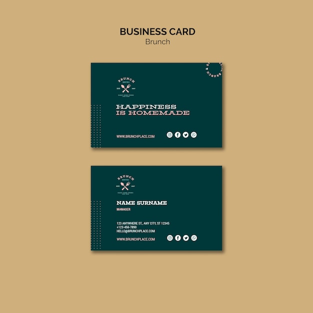 Business card template with brunch