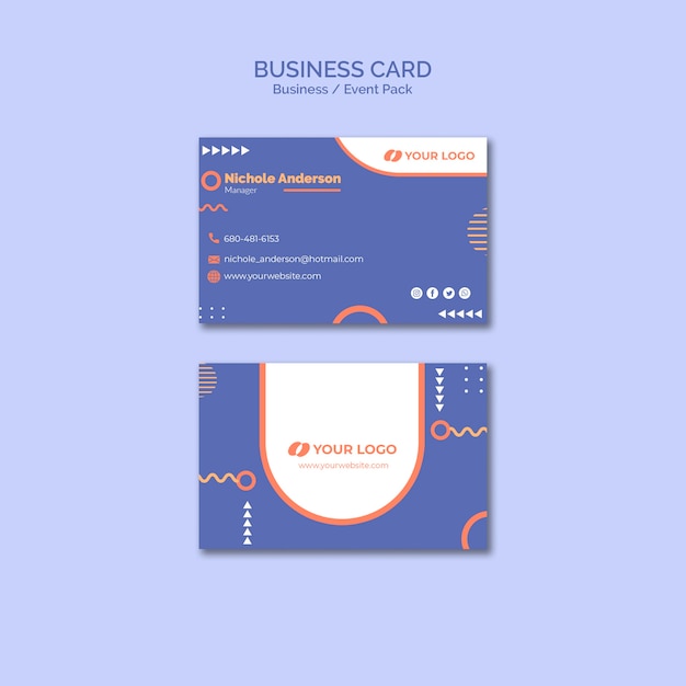 Business card template with business event concept