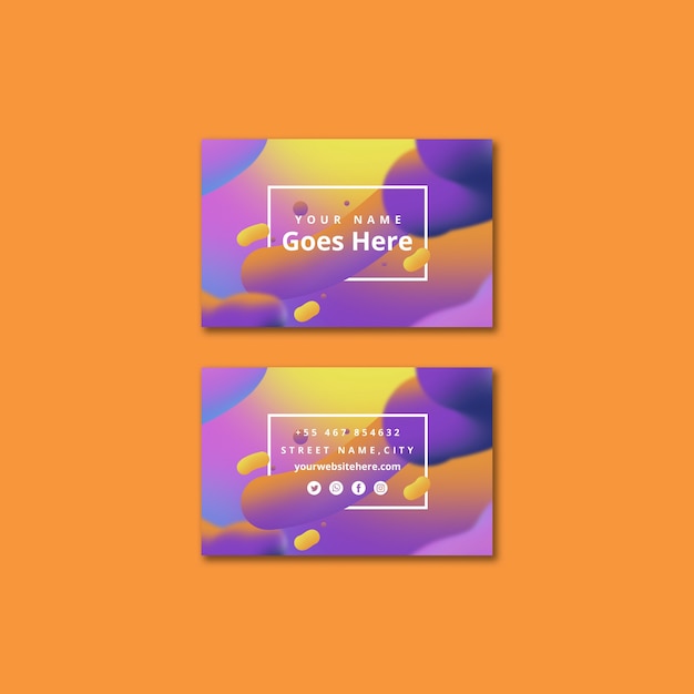 Free PSD business card template with fluid background