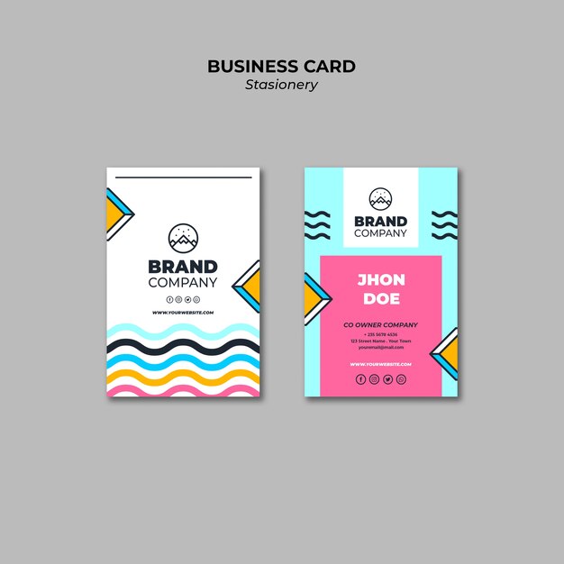 Business card wavy presentation template