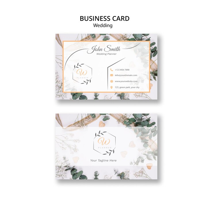 Free PSD business card for wedding parties