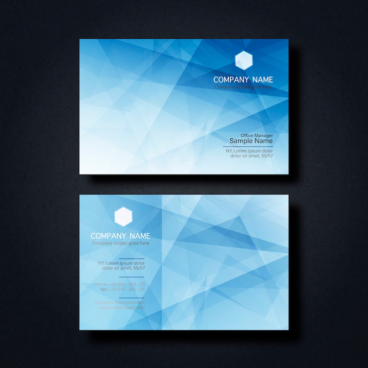 Free PSD business card with geometric figures