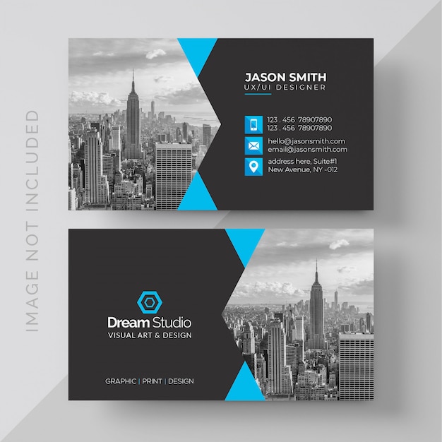 Free PSD business card with photo of city