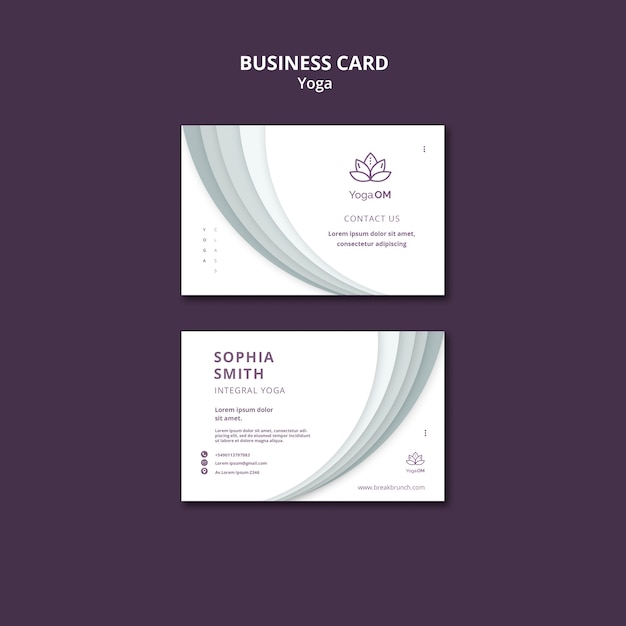 Free PSD business card with yoga template