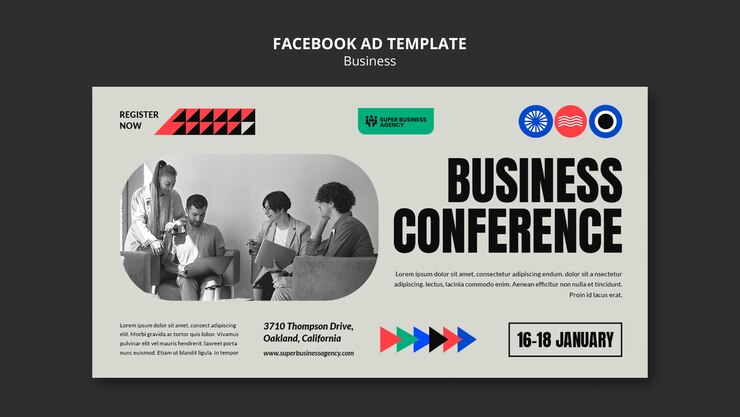 Free PSD business concept facebook ad template
