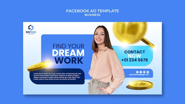 無料PSD ビジネスコンセプトfacebookテンプレート