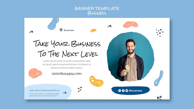 Business concept horizontal banner template