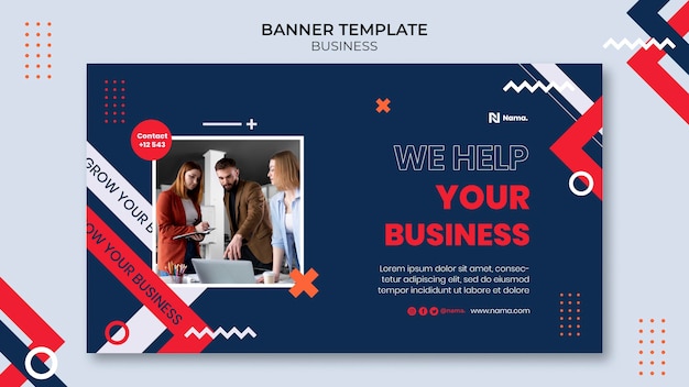 Business concept horizontal banner template