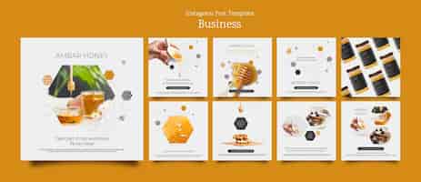 Free PSD business concept instagram post set