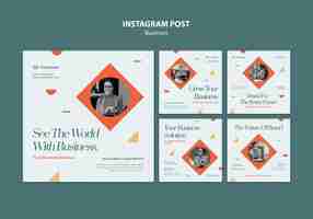 Free PSD business concept instagram posts template