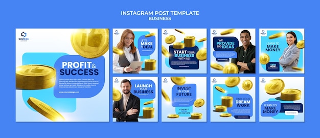 Free PSD business concept instagram posts