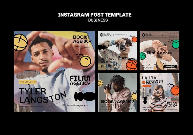 Free PSD business concept instagram posts