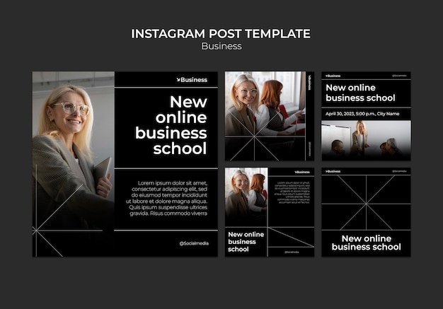 Free PSD business concept instagram posts